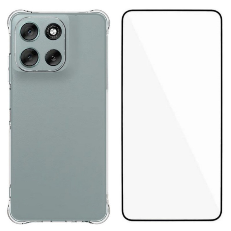 Capa transparente para Moto G56 5G com protetor de ecrã