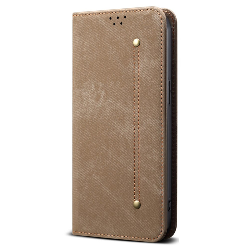 Capa Flip Cover Moto G56 5G Jeans Tecido