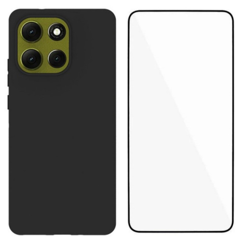 Capa de silicone para Moto G86 5G com proteção de ecrã em vidro temperado