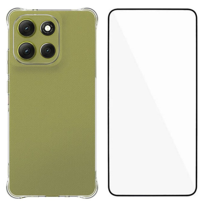 Capa transparente reforçada para Moto G86 5G com proteção de ecrã em vidro temperado