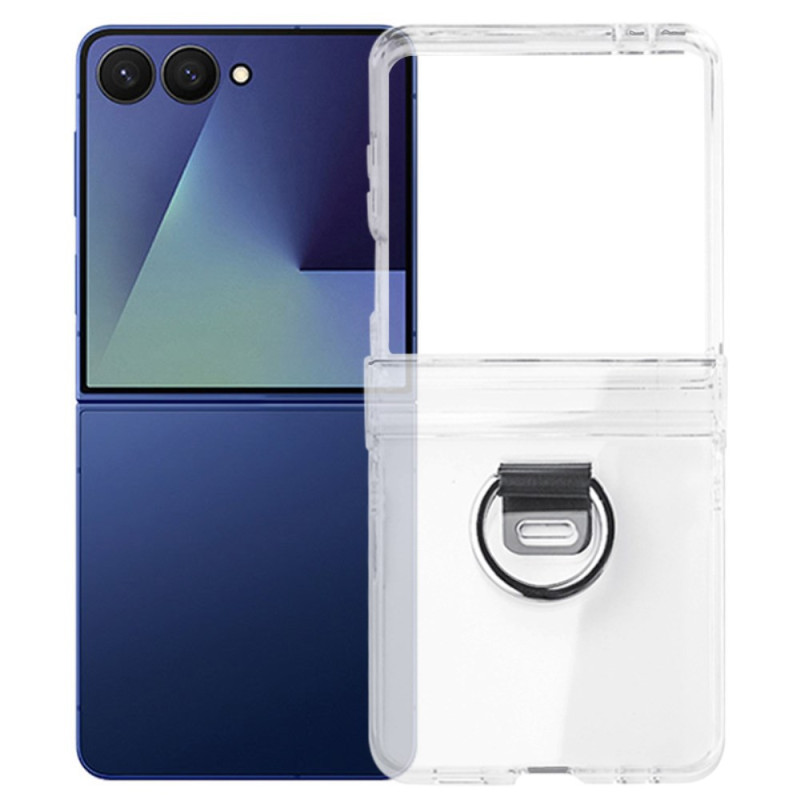 Capa transparente para Samsung Galaxy Z Flip 7 com anel de suporte