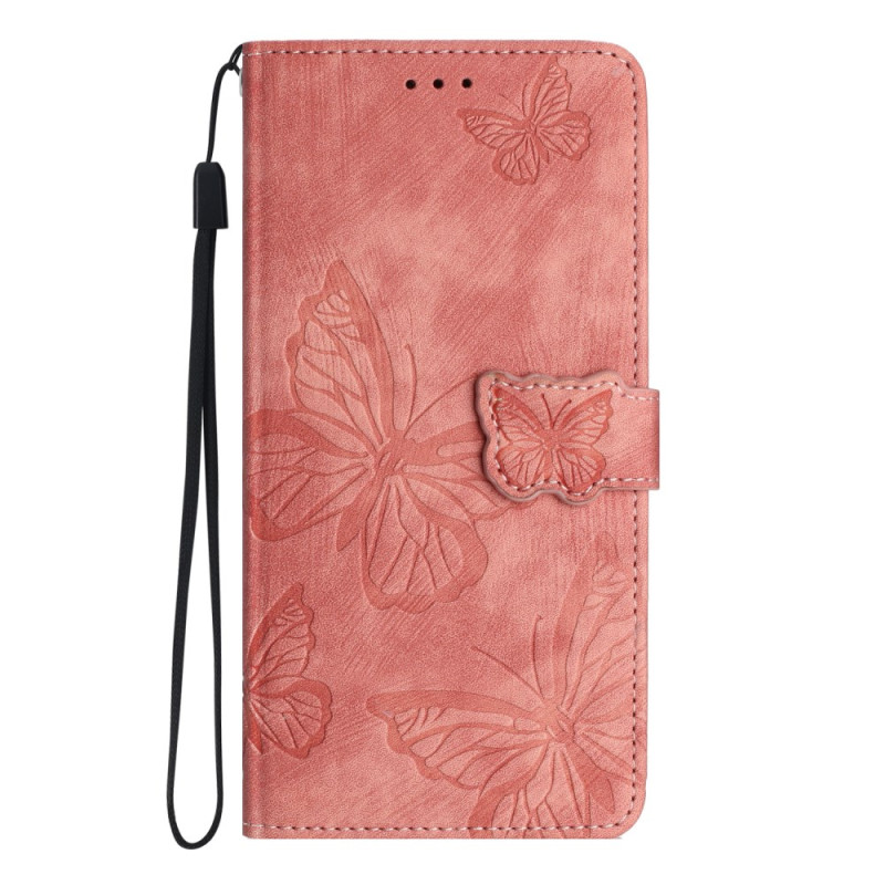Capa Oppo Reno 14 5G Efeito camurça Borboletas