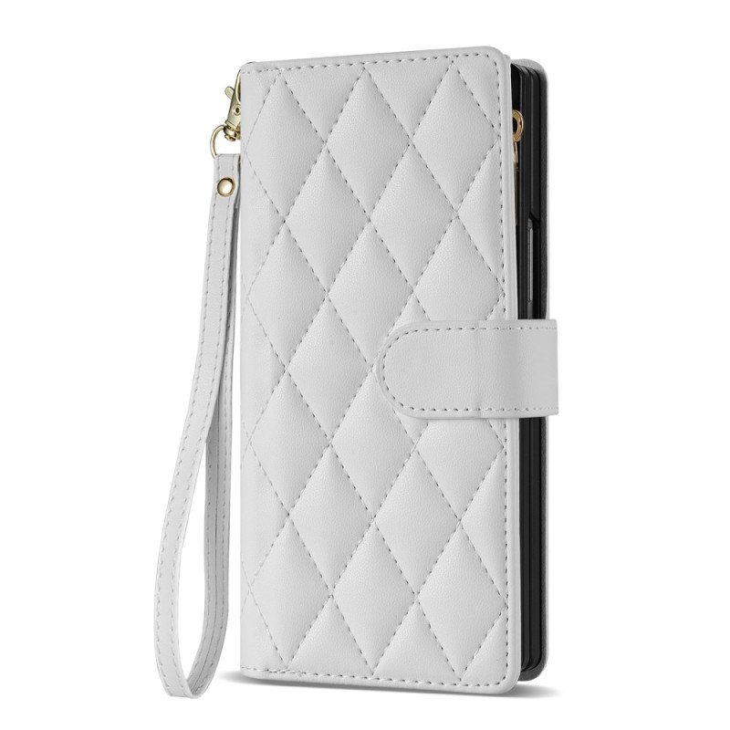 Capa acolchoada para Samsung Galaxy Z Fold 7 com alça de ombro e cordão de segurança