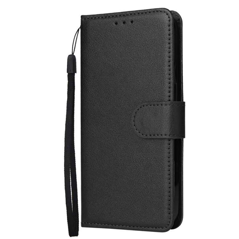 Capa Oppo Reno 14 5G Efeito de couro liso com correia