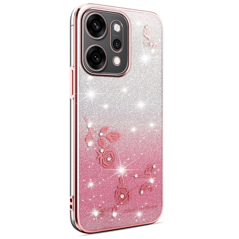 Capa Oppo Reno 14 5G Flores e strass