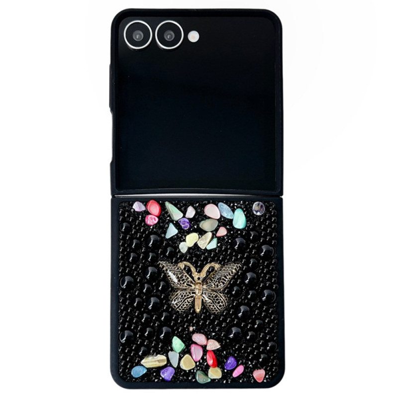 Samsung Galaxy Z Flip 7 Capa
 decorativa Borboleta com strass