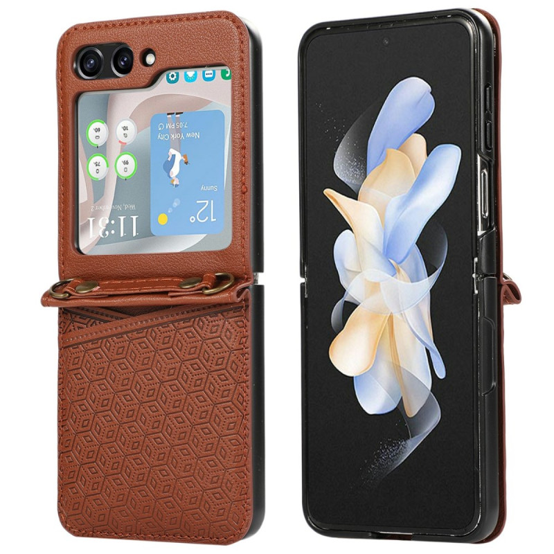 Capa para cartão Samsung Galaxy Z Flip 7 Rhombic Design