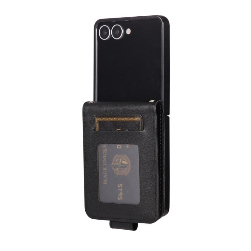 Capa para cartão Samsung Galaxy Z Flip 7 em pele simulada