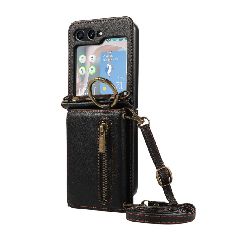 Capa Samsung Galaxy Z Flip 7 FE / Z Flip 6 Estojo
 com fecho de correr e alça para o ombro