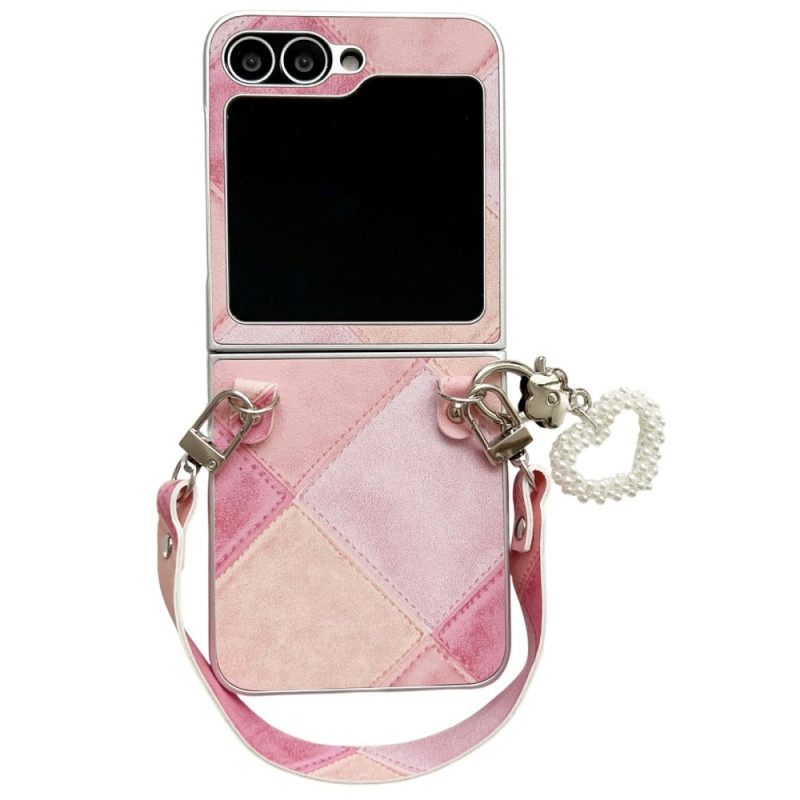 Capa Samsung Galaxy Z Flip 7 FE / Z Flip 6 Losanges avec Sangle