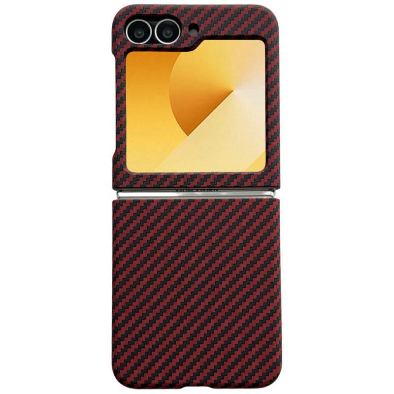 Capa magnética para Samsung Galaxy Z Flip 7 FE / Z Flip 6 Textura de fibra de carbono