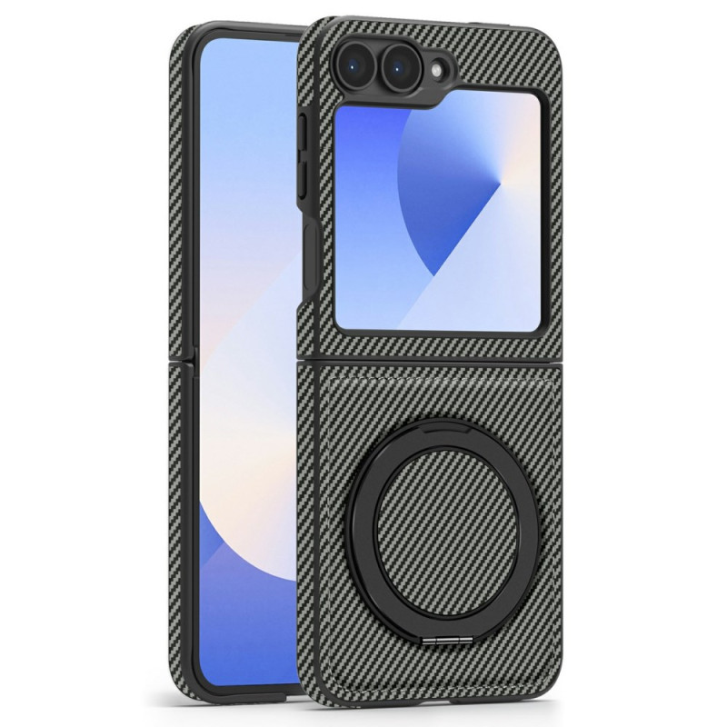 Capa magnética de fibra de carbono com suporte para Samsung Galaxy Z Flip 7 FE / Z Flip 6