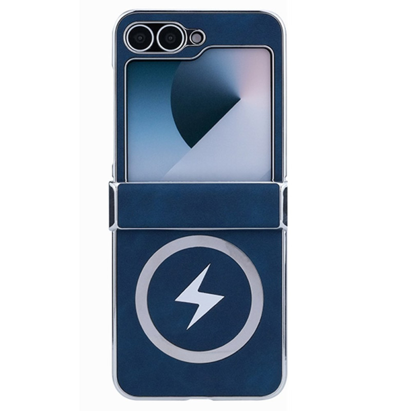 Capa Samsung Galaxy Z Flip 7 FE / Z Flip 6 Compatível com MagSafe Efeito Couro