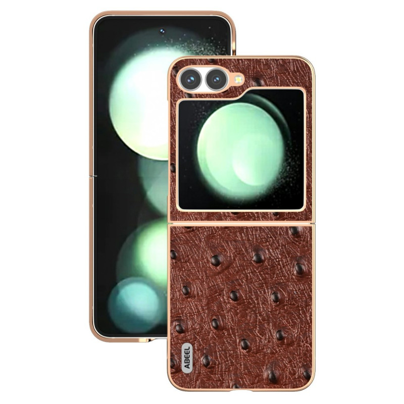 Capa com textura de avestruz para Samsung Galaxy Z Flip 7 FE / Z Flip 6