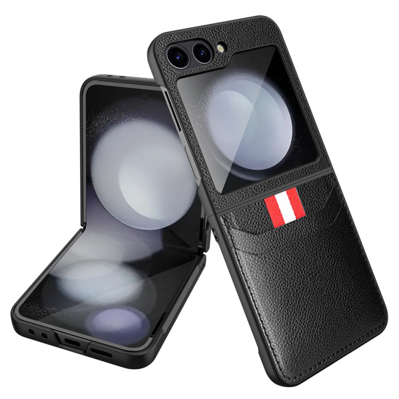 Capa Samsung Galaxy Z Flip 7 FE / Z Flip 6 Lychee Texture Card Holder