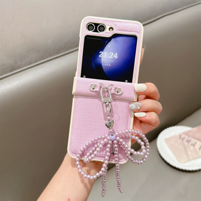 Capa para Samsung Galaxy Z Flip 7 FE / Z Flip 6 com fita de capas
 e laço 3D