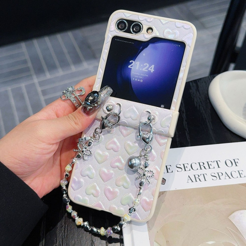 Capa e correia para Samsung Galaxy Z Flip 7 FE / Z Flip 6 3D Heart