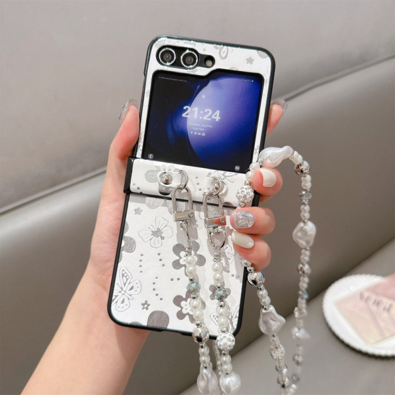 Capa para Samsung Galaxy Z Flip 7 FE / Z Flip 6 Pearl Strap