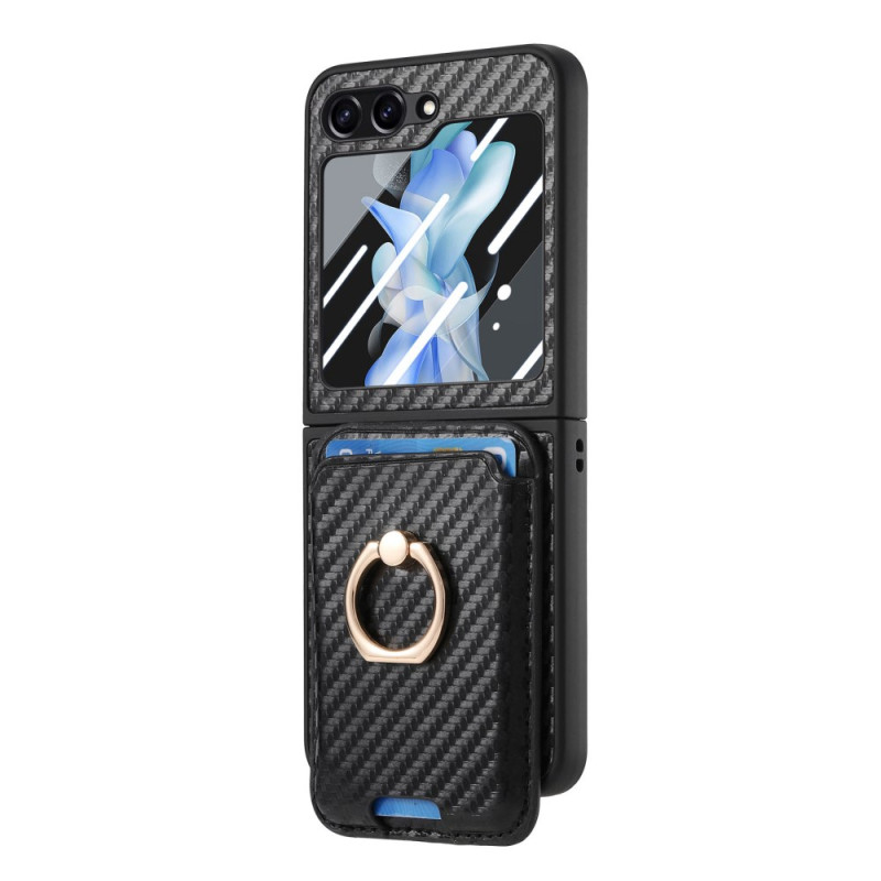 Capa para cartão Samsung Galaxy Z Flip 7 FE / Z Flip 6 Fibra de carbono