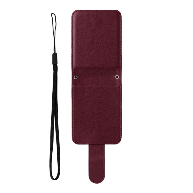 Samsung Galaxy Z Flip 7 FE / Z Flip 6 Capa para cartão com efeito de pele