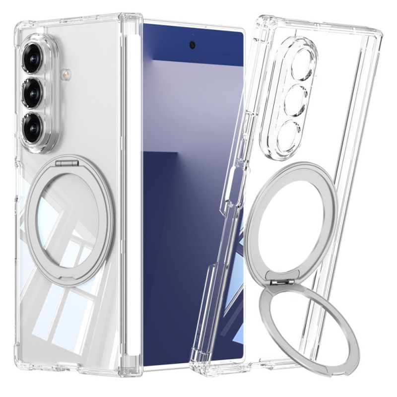 Capa magnética translúcida com suporte para Samsung Galaxy Z Fold 7 5G