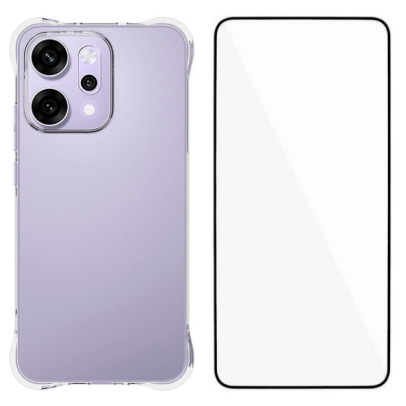 Capa transparente Oppo Reno 14 Pro 5G com proteção de ecrã em vidro temperado