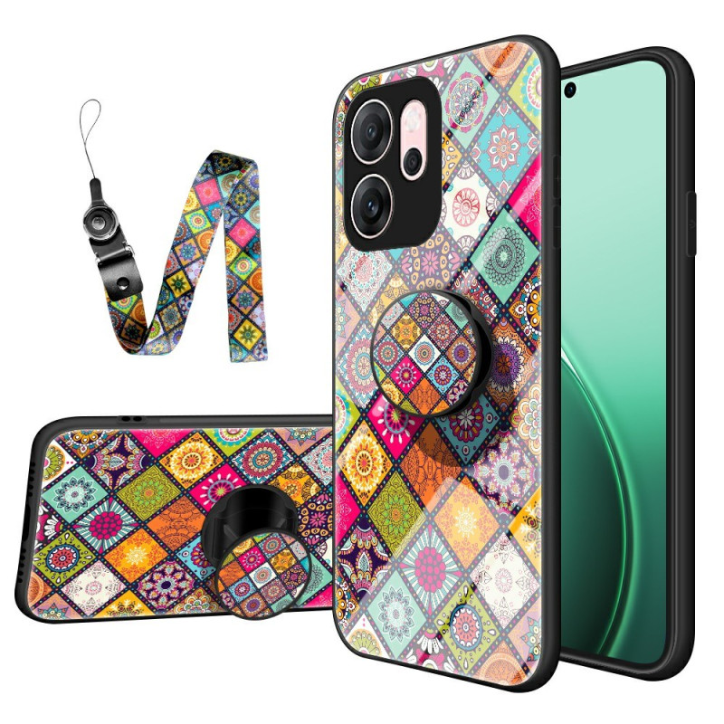 Capa Oppo Reno 14 F 5G Suporte de retalhos e correia