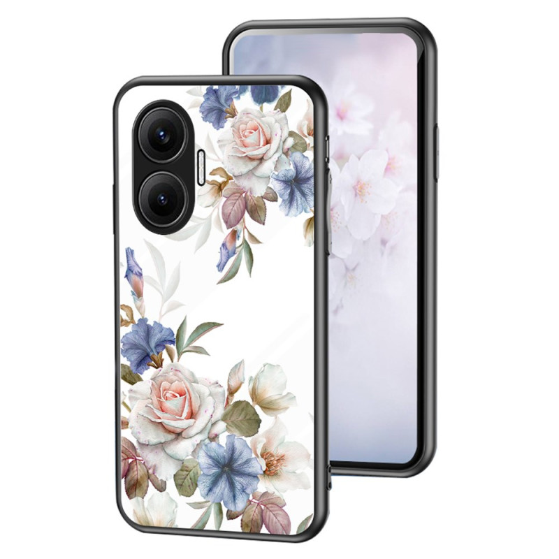 Capa de vidro temperado para Poco F7 Flores
