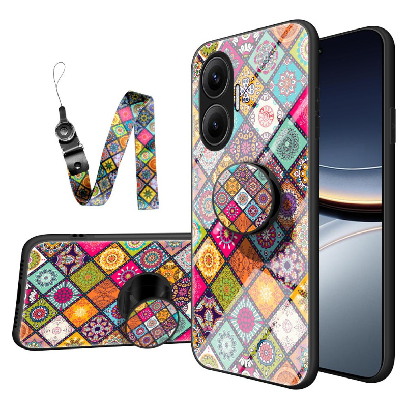 Capa para Poco F7 Suporte e correia para patchwork