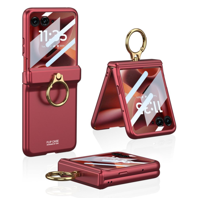 Capa Motorola Razr 60 Ultra Couro Efeito Anel-Suporte