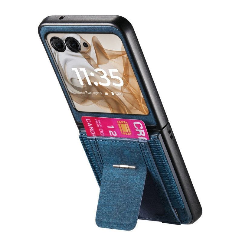 Capa Motorola Razr 60 Effet Daimet Suporte e Porte-Cartes