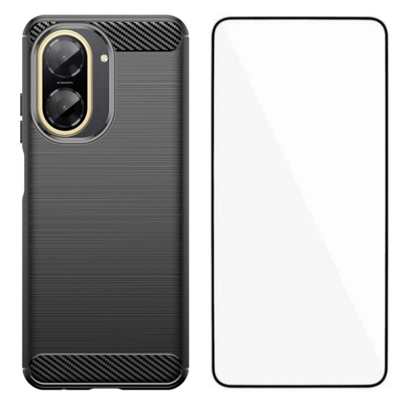 Capa de fibra de carbono escovada Xiaomi Redmi A5 com protetor de ecrã