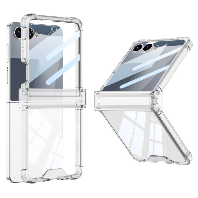 Capa colorida translúcida para Samsung Galaxy Z Flip 7 com proteção Airbag