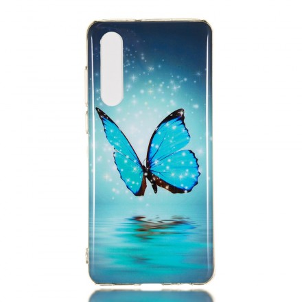 Capa de borboleta Huawei P30 Fluorescente Azul
