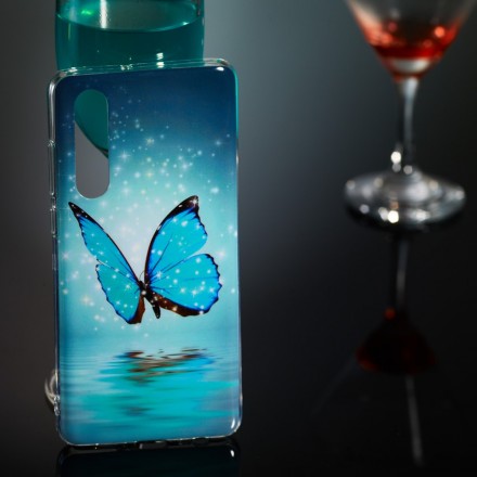Capa de borboleta Huawei P30 Fluorescente Azul