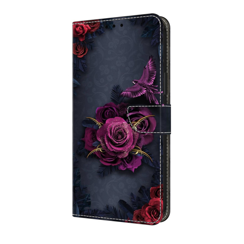 Capa Google Pixel 10 Pro XL Padrão floral Roxo