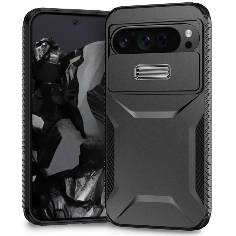 Capa rígida para Google Pixel 10 Pro XL / 9 Pro XL com tampa deslizante para a câmara