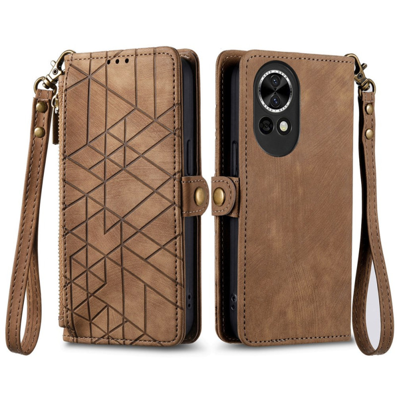 Capa Huawei nova 13 Estojo
 com bolso com fecho de correr Padrão geométrico