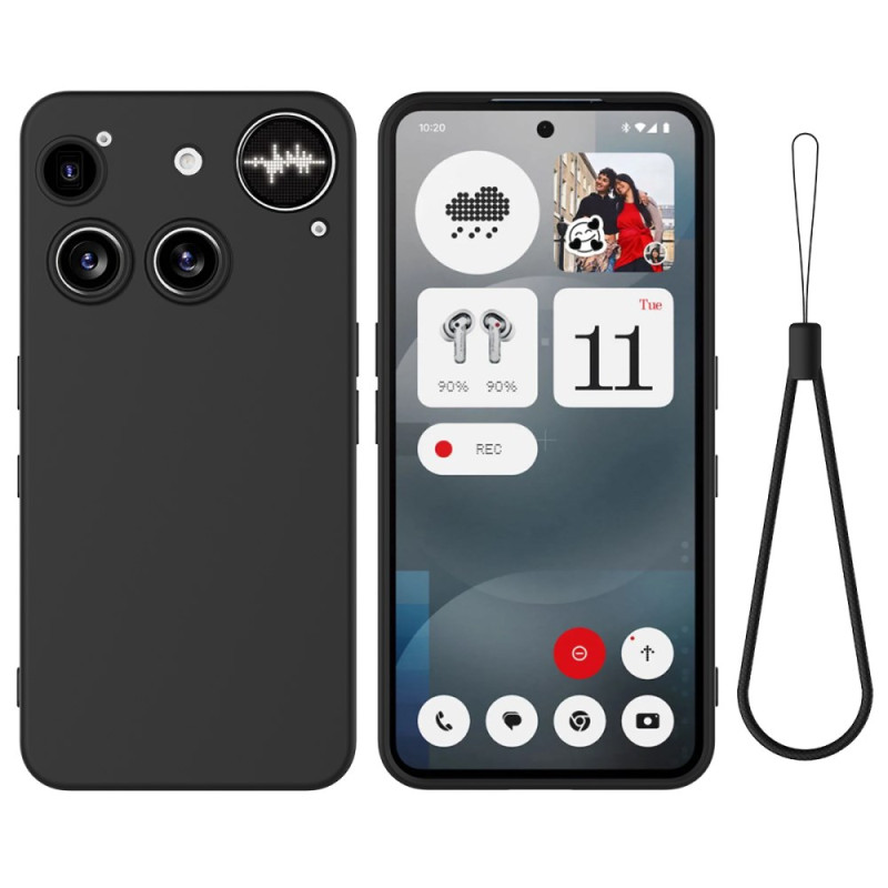 Capa para telemóvel Nothing (3) Silicone líquido com cordão de segurança