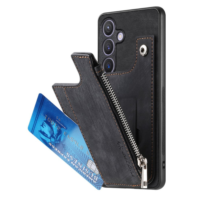 Capa para Samsung Galaxy A05s Porta-cartões e suporte Efeito camurça