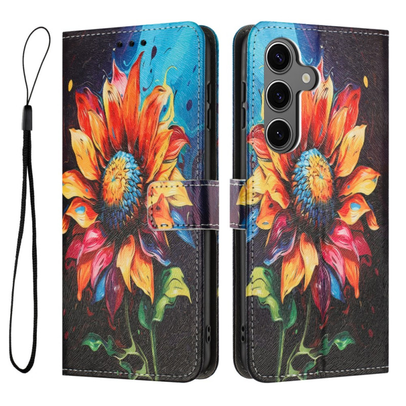 Capa para Samsung Galaxy S25 FE Sunflower Paint com correia