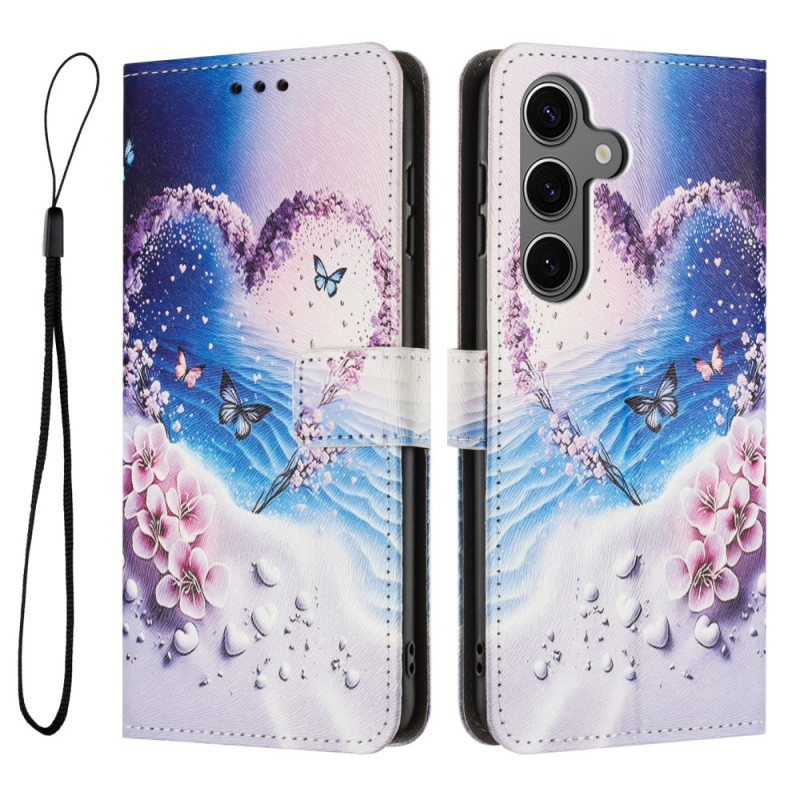 Capa para Samsung Galaxy S25 FE Coração e borboletas