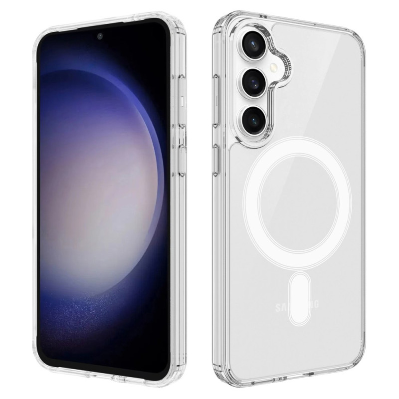 Capa compatível com MagSafe transparente para Samsung Galaxy S25 FE