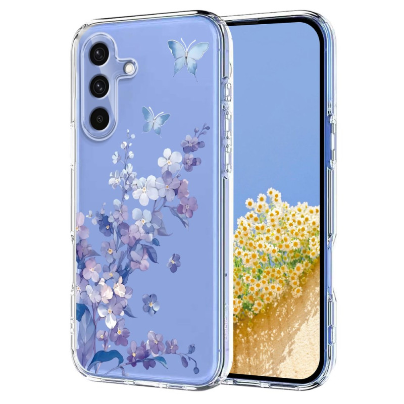 Capa transparente para Samsung Galaxy S25 FE Borboletas e flores