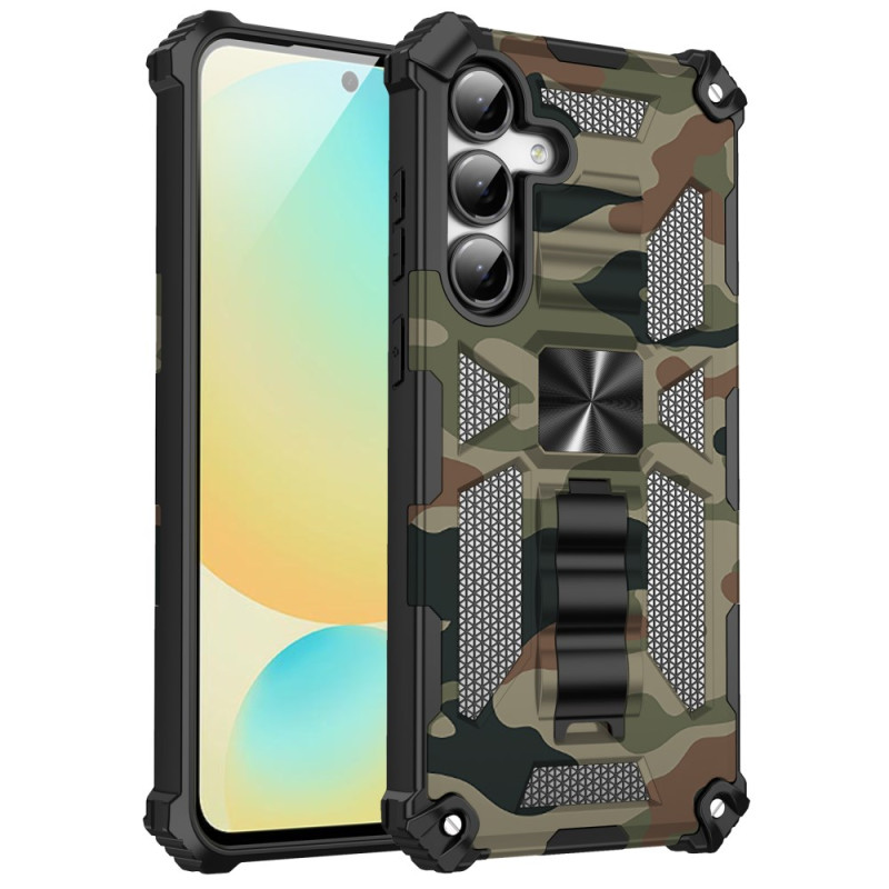 Capa com design de camuflagem e suporte para Samsung Galaxy S25 FE