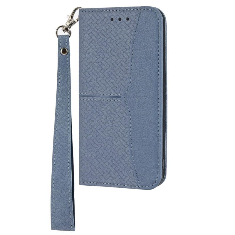 Capa para Samsung Galaxy S25 FE com textura tecida e correia
