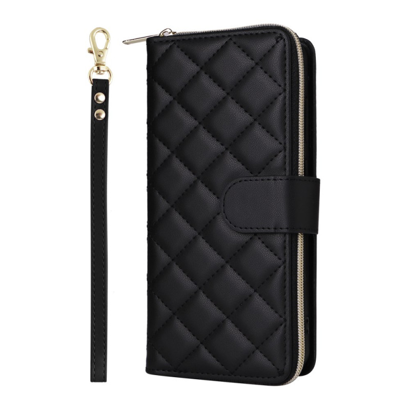 Capa acolchoada para Samsung Galaxy S25 FE com cordão e alça de ombro