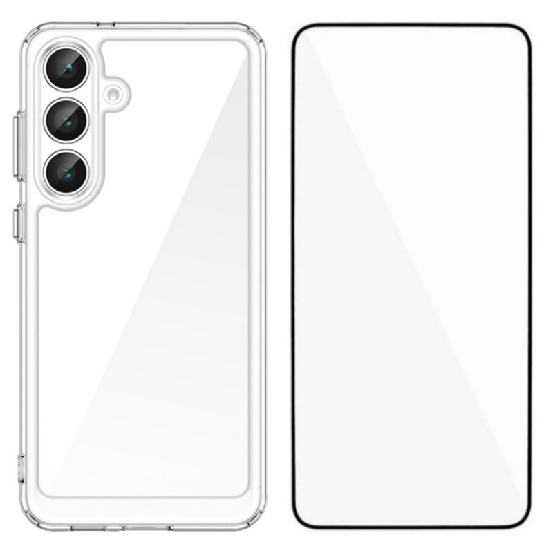 Capa transparente para Samsung Galaxy S25 FE com protetor de ecrã