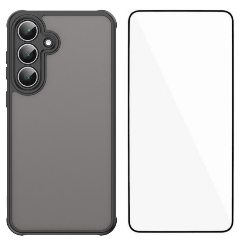 Capa semi-transparente para Samsung Galaxy S25 FE com protetor de ecrã