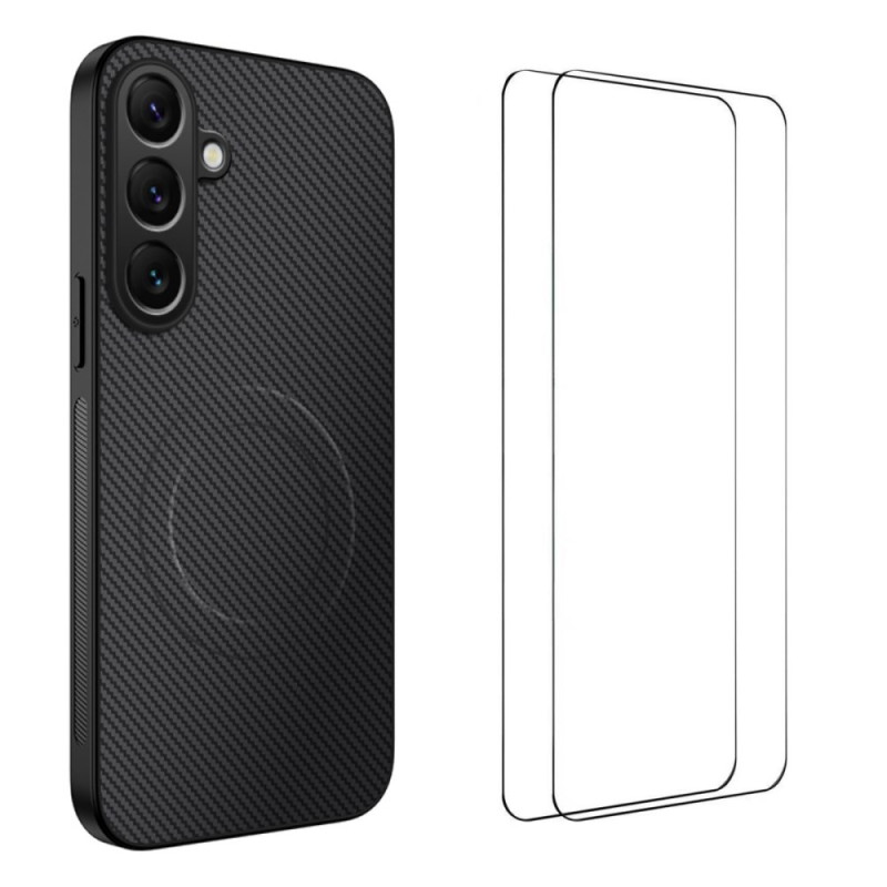 Capa magnética de carbono e protetor de ecrã para Samsung Galaxy S25 FE